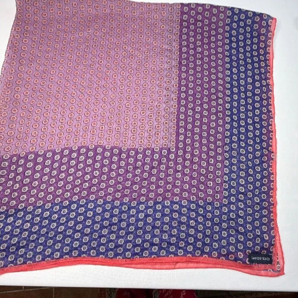 Lands End Scarf Cover Up Blue Purple
